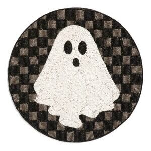 Tahari Checkered Halloween Ghost 14" Beaded Placemat Charger NEW